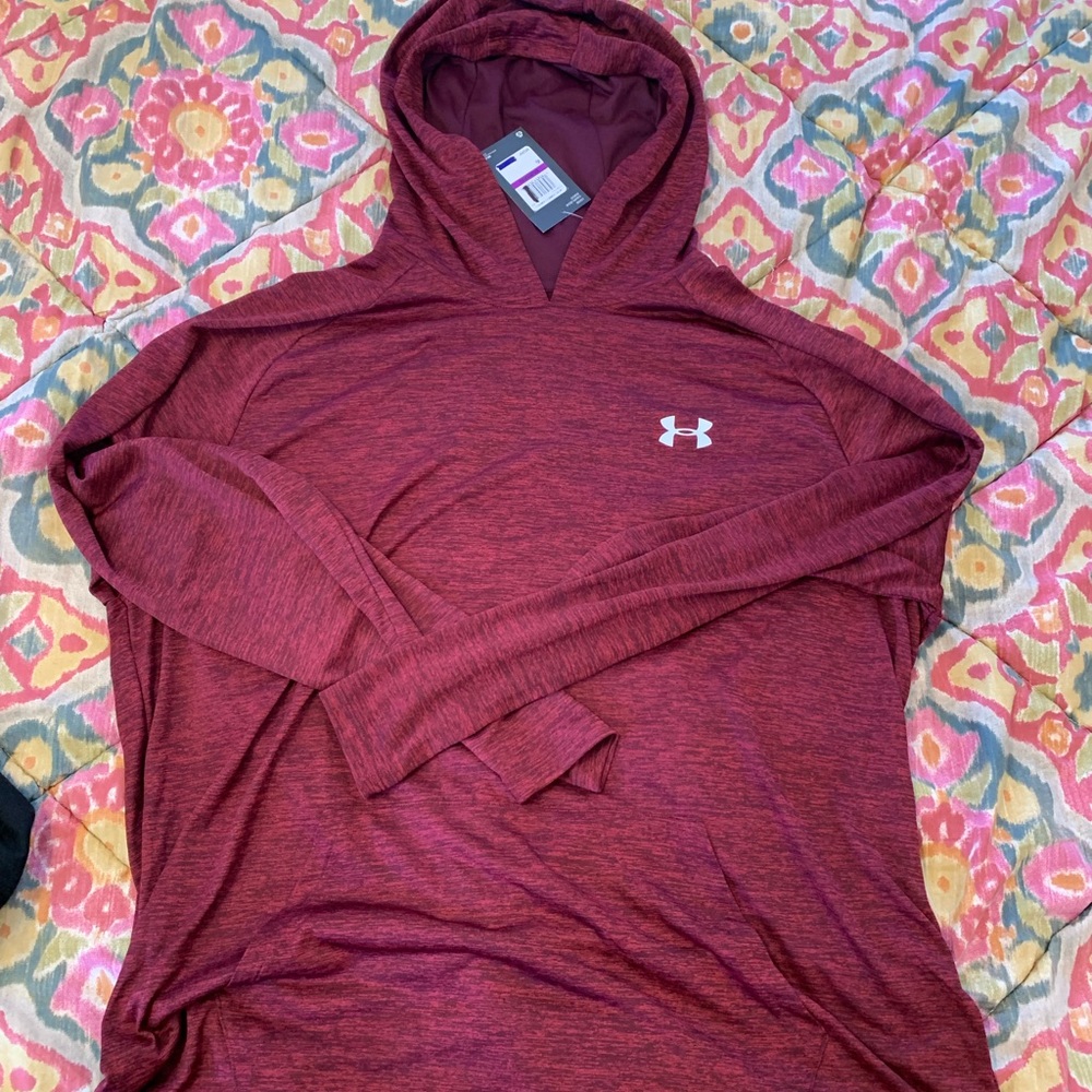 Brand new Maroon Under Armour dri-fit hooded long sleeve. Size